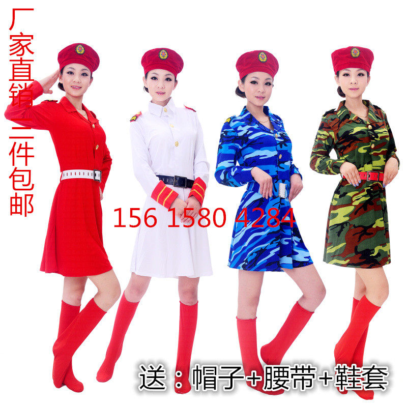 军旅迷彩女款长袖广场舞演出服