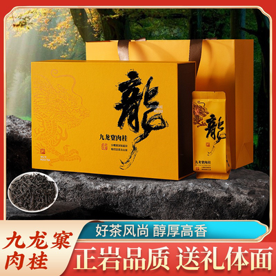 武夷岩茶九龙窠肉桂特级茶叶礼盒装送人独立小泡袋装高档节日礼品