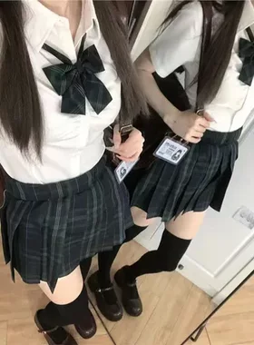 衬衫收腰jk白衬衫短袖纯学院风法式欲辣妹学院风小众制服显胸大