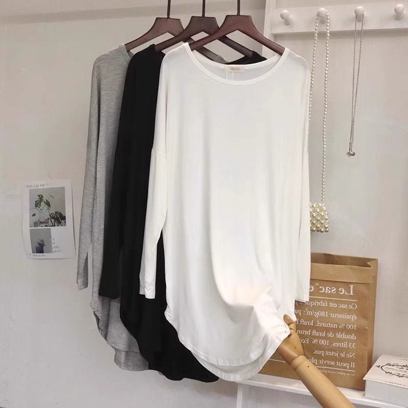 巨显瘦，遮肚藏肉莫代尔长袖T恤