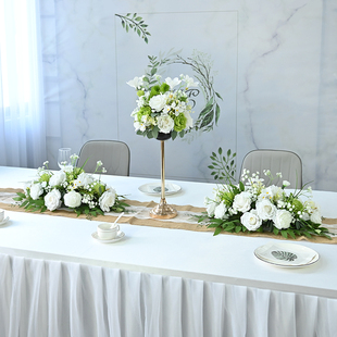 酒店婚礼宴会餐桌装饰品仿真花摆件西餐厅餐桌花摆花假花桌面摆设