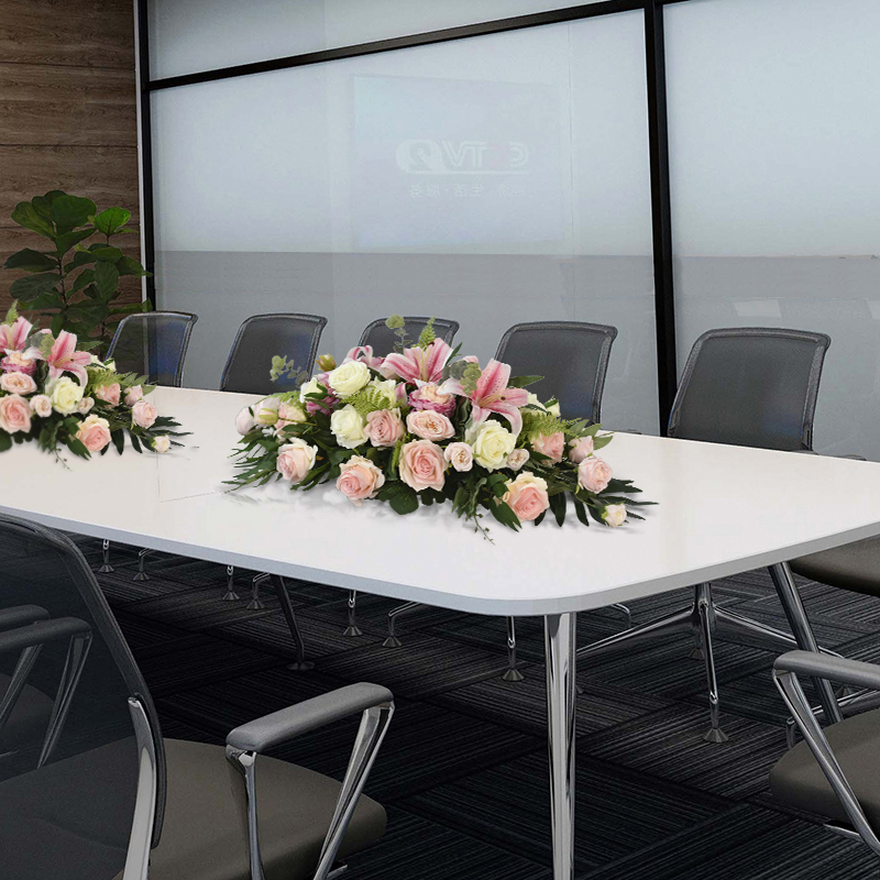 酒店会议桌摆花仿真花签约桌花