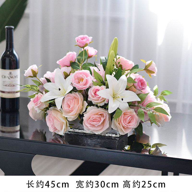 新款客厅餐厅桌花仿真花酒店餐桌花摆花空调装饰摆件生日布置假i.