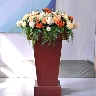 创意平放式讲台花仿真花主席台花束酒店会议桌假花讲话发言台摆花