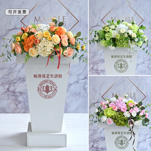 高档演讲台花仿真花会议桌摆花酒店迎宾台桌花主席台花发言台假花