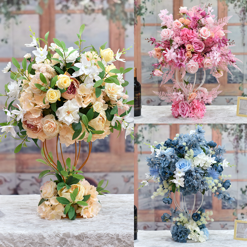 新款餐桌花摆花桌面装饰品摆件酒店生日布置KTV摆台花假花仿真花