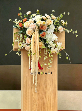 高档商务讲台花仿真花悬挂式