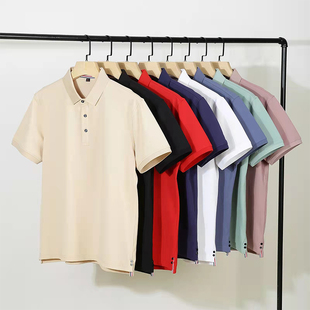 班服队服聚会diy印字logo短袖 定制t恤50支冰爽棉彩条翻领polo衫