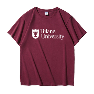 Tulane纪念品纯棉班服半袖 同学聚会定制 YS定制杜兰大学T恤短袖