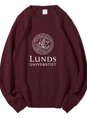 瑞典隆德大学圆领卫衣Lund University周边烫金加绒外套学生班服
