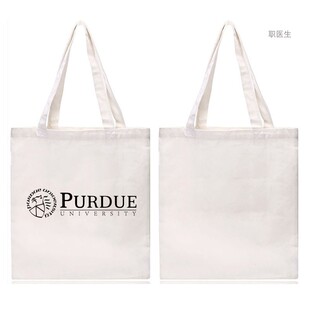 美国普渡大学纪念品Purdue University购物袋帆布包环保袋拉链款