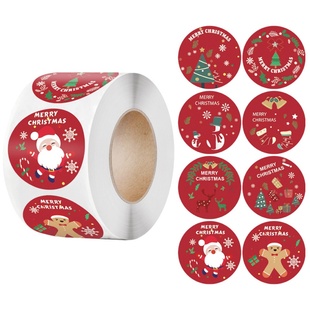圣诞节贴纸卷装可爱卡通圣诞老人雪人礼物包装封口贴装饰贴画