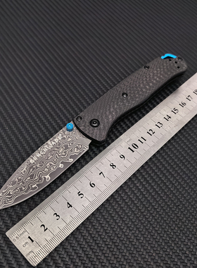 蝴蝶BM535-3碳纤大马户外防身小折刀轻量便携口袋小刀袖珍狩猎刀