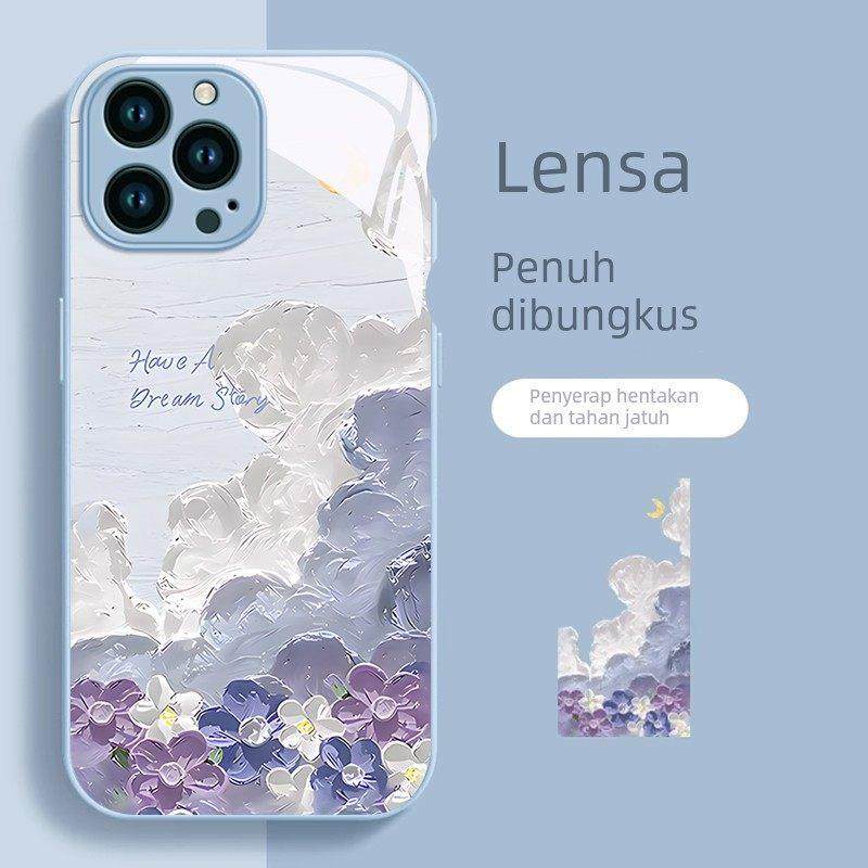 适用苹果15手机壳新款14promax高级感ip13油画云朵12mini防摔11简约全包iphonexr女8Plus小清新7夏天6保护套,3C数码配件,手机保护套/壳,淘宝优惠券,粉丝福利购,淘宝优惠卷