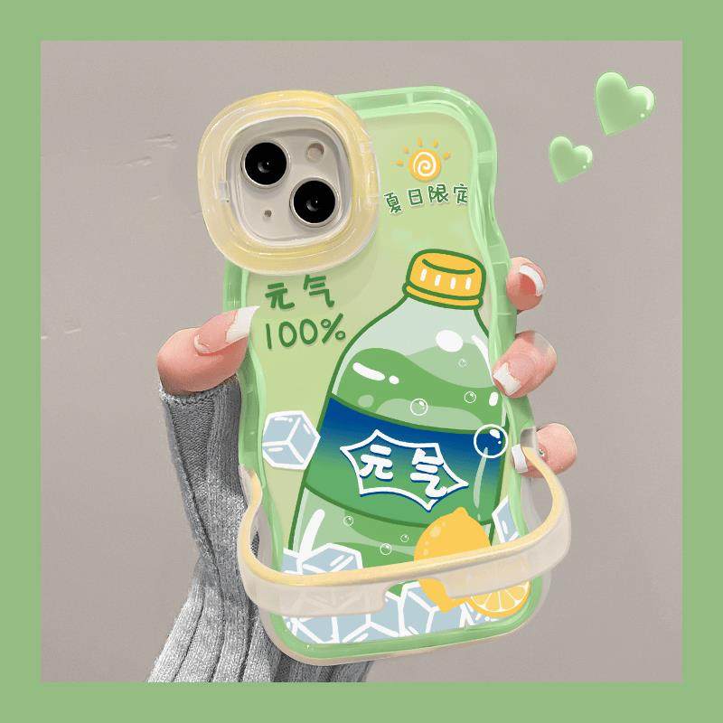 夏日饮料汽水双支架适用苹果15promax手机保护壳华为mate60pro新款Pura70女荣耀100/90卡通OPPOReno12小米VIV,3C数码配件,手机保护套/壳,淘宝优惠券,粉丝福利购,淘宝优惠卷