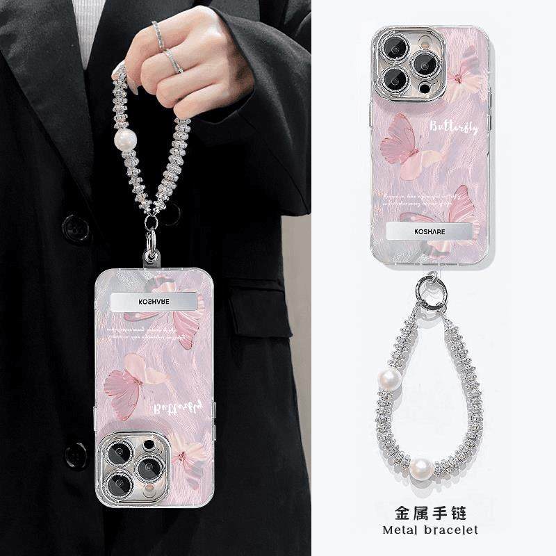 精孔羽纱粉色蝴蝶适用苹 果15promax手机保护壳华为mate60pro新款Pura70女OPPOReno12粉色蝴蝶VIVOS19全包小,3C数码配件,手机保护套/壳,淘宝优惠券,粉丝福利购,淘宝优惠卷