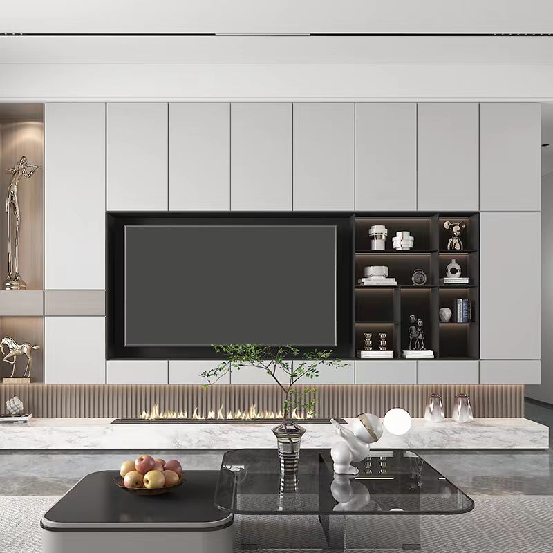 客厅背景墙不锈钢电视壁龛柜嵌入式轻奢定制电视壁龛展示内嵌柜子