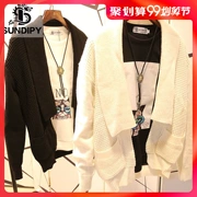 Sundipy mùa thu nam ve áo cardigan trẻ trung Phiên bản Hàn Quốc của áo sơ mi thời trang giản dị in áo khoác đan - Áo khoác đôi