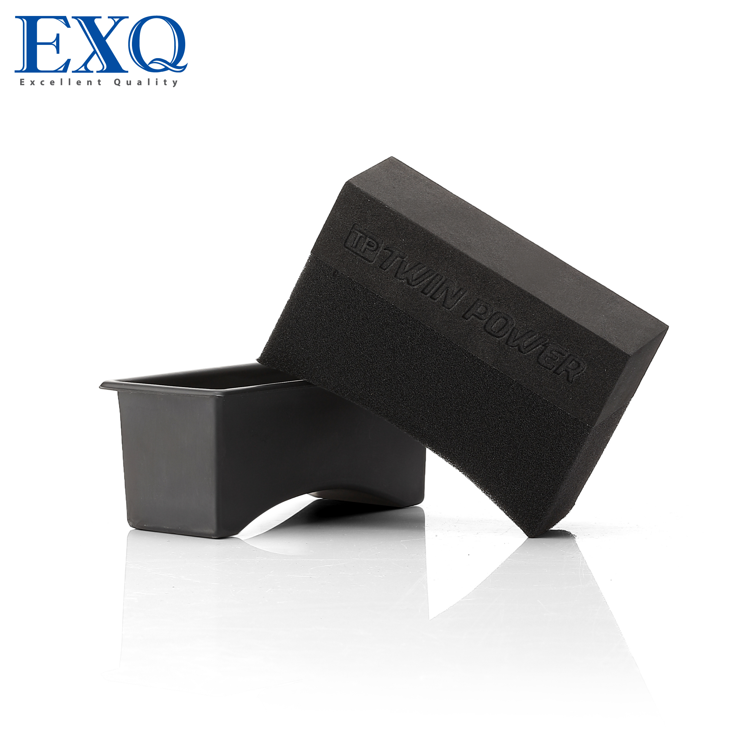 韩国EXQ汽车美容桥形打蜡绵压边打蜡棉轮胎上光护理擦车绵推存