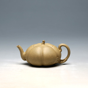 纯手工220CC段泥南瓜 宜兴紫砂壶原创花器高手吴震 茶壶明理茶艺