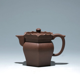 矮墙僧帽壶 明理茶艺 宜兴紫砂壶 李卫明全手工 紫泥450CC