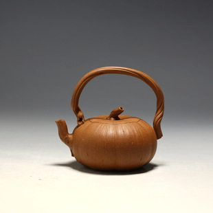茶壶 明理茶艺 宜兴紫砂壶 陈祖桥纯全手工 150CC南瓜提梁壶