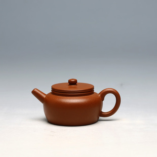 金海晶 茶壶明理茶艺 朱泥全手工120CC 桑扁壶宜兴紫砂壶