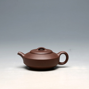 宜兴紫砂壶 明理茶艺 朱云舒弟子杨玲 全手工160CC紫泥扁石茶壶