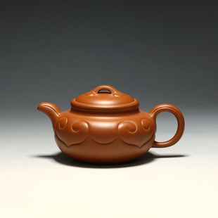 茶壶 明理茶艺 宜兴紫砂壶 许艳春全手工 450CC红泥仿古如意