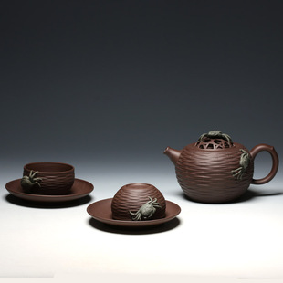 茶壶 明理茶艺 何挺初 五头蟹篓茶具 宜兴紫砂壶