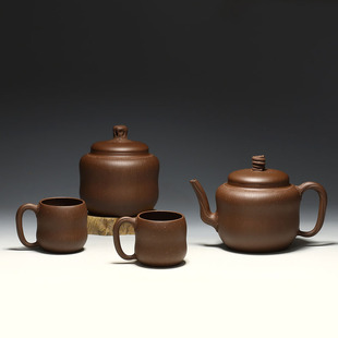 895CC真趣四件套 明理茶艺 全手工 宜兴紫砂壶 方器茶壶 何震