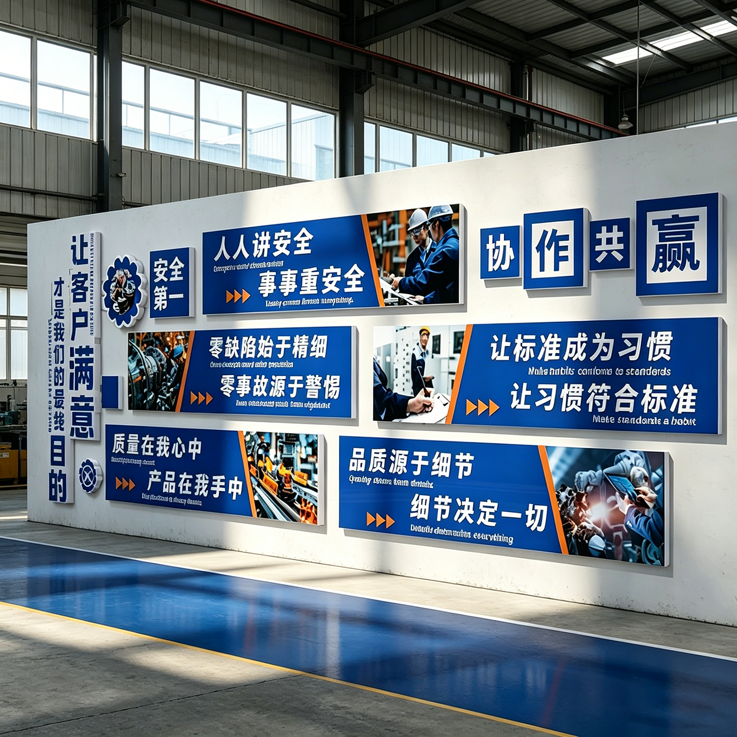 企业工厂车间文化墙6S
