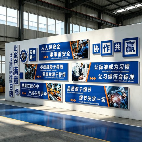 企业工厂车间文化墙6S