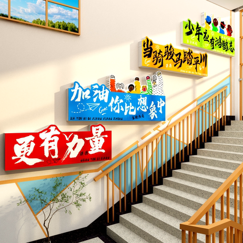 班级布置教室装饰文化墙自习氛围励志标语托管培训机构高中黑板报