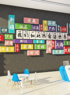 网红打卡旅行社游办公室司门店墙面装饰品文化前台氛围布置贴背景