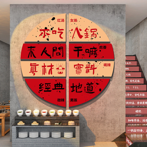 网红楼梯扶手市井火锅饭店装饰墙面创意餐饮文化壁挂画国潮工业风