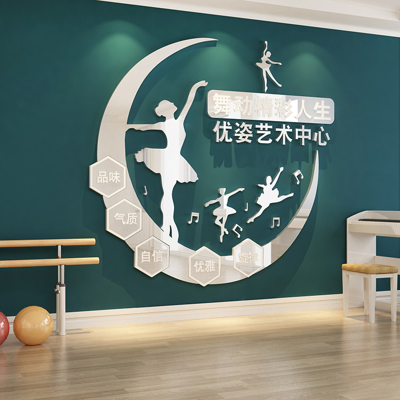 舞蹈房学校教育培训机构墙面装饰