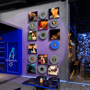 周杰伦音乐专辑黑胶唱片墙面清吧小酒馆装饰品场景布置烧烤店创意