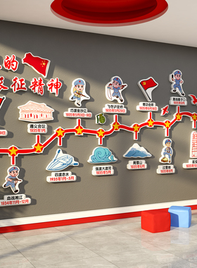长征精神小红军战士幼儿园红色文化爱国党建墙面装饰班级环创主题