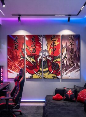 电竞房间布置酒店网吧墙面装饰火影忍者动漫二次元海报贴壁纸挂画