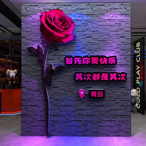 网红打卡拍照花墙背景墙贴