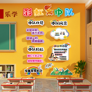彩虹主题中队角环创少先队班级布置教室装饰文化小学黑板报墙面贴
