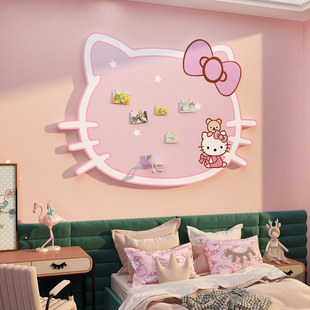 哈喽hellokitty生日凯蒂猫儿童房间布置打造公主墙面装 饰女孩贴画