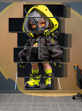 网吧电竞脑馆酒店房间布置墙面装饰贴壁挂画科技二次元海报背景板