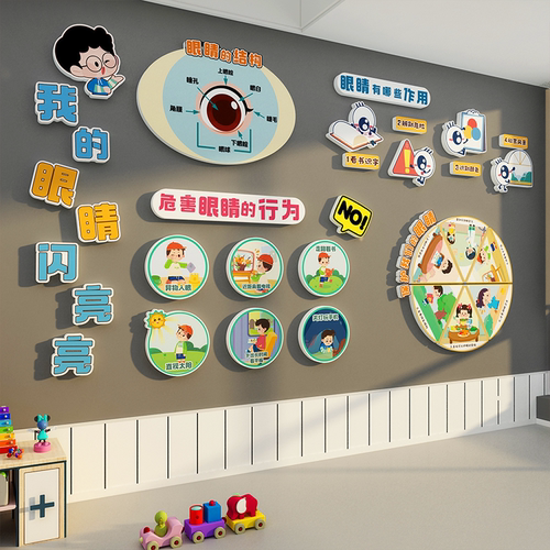 爱护眼睛预防科普保护视力宣传板文化墙贴装饰幼儿园环创主题成品
