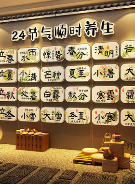 二十四节气顺时养生中医馆墙贴