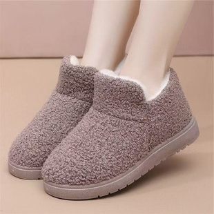 女居家保暖防滑棉拖鞋 老北京棉鞋 加绒加厚妈妈雪地靴 新款 2025冬季