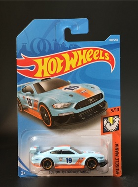 风火轮HotWheels CUSTOM 18 FORD MUSTANG GT海湾野马蓝 2019-180