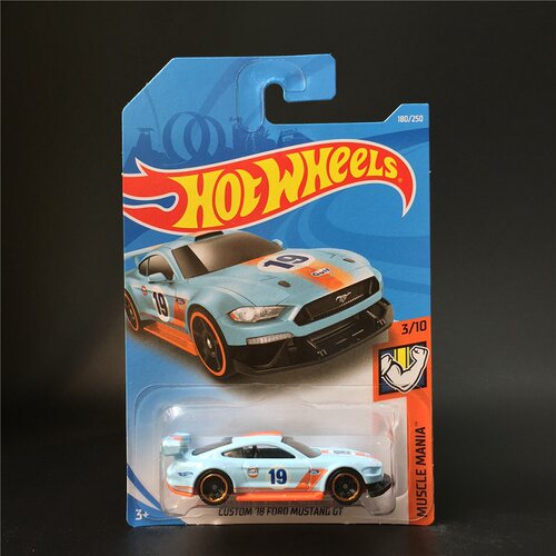 风火轮HotWheels CUSTOM 18 FORD MUSTANG GT海湾野马蓝 2019-180