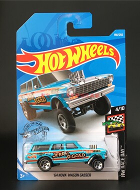 风火轮HotWheels 64 NOVA WAGON GASSER 雪佛兰旅行车 蓝2019-198